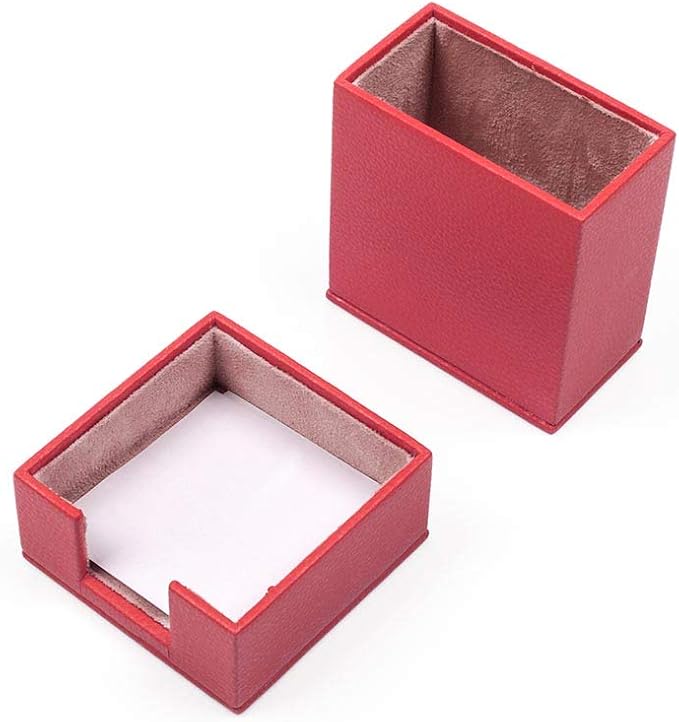 MOOGCO Bonded Set Luxury Leather Desk Pad & Desk Organization Essentials Desk Organizer Leather Desk Organizer (Red)