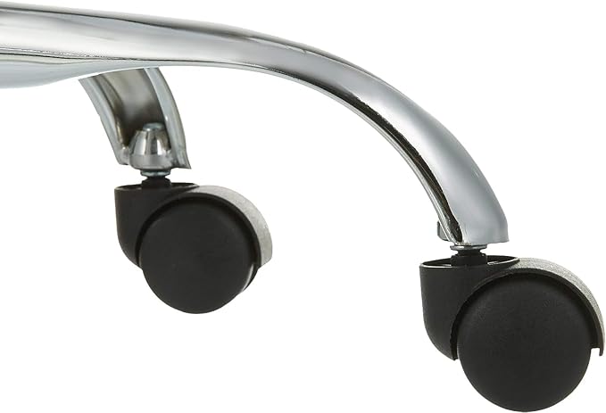 Amazon Basics Drafting Spa Bar Stool with Wheels, Height Adjustable Swivel, Black, 22.05" D x 22.83" W x 19.88" H