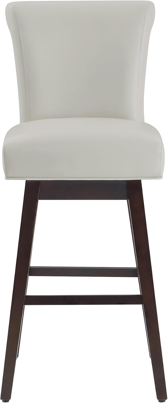 CHITA 30 Inch Counter Height Swivel Bar Stools Set of 2, FSC Certified Modern Upholstered Faux Leather Swivel Barstool Chairs with Back, Creamy Grey