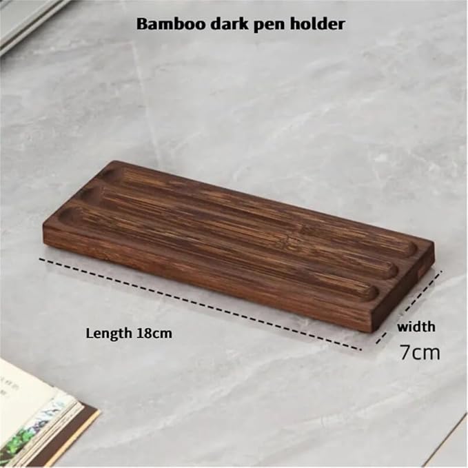 Pen holder Organizer of Office desks,Walnut Desk Pen Stand,Wave Pen Tray Accessory,Teacher Gifts,Suitable for School,Home,Desktop Office Art Accessories (Walnut, 3 Grid)