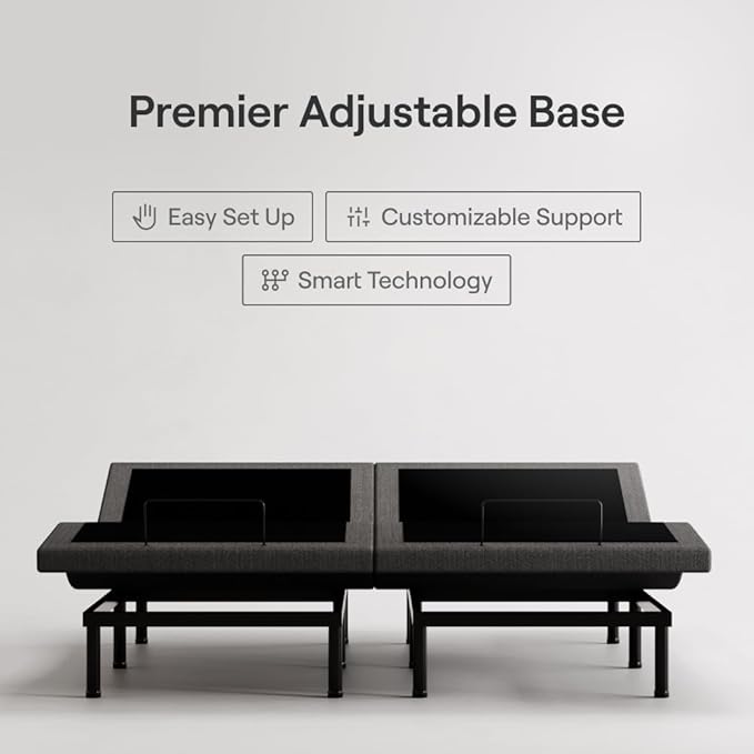 Nectar Ultra Twin XL Adjustable Base & 15” Hybrid Mattress - Head & Foot Incline - Innerspring Coils - Medium Firm Memory Foam - Cooling Upgrade - 3 Massage Settings - 365-Night Mattress Trial