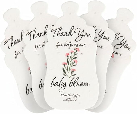 Plantable Bottle Shaped Seed Paper – 5 Pink Baby Shower Favors for Guests with Wildflower Seeds, Baby Shower Gifts for Guest