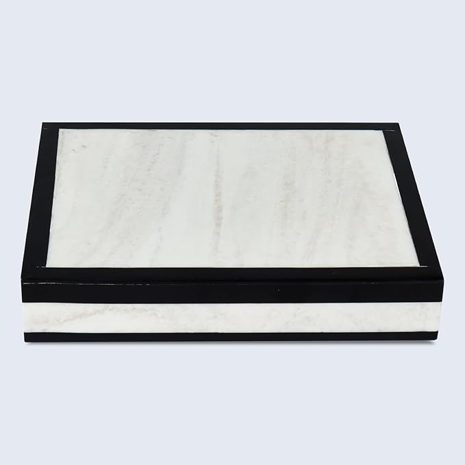 Handicrafts Home Handmade Mono Collection Decorative Jewelry Box Organizer – Keepsakes, Trinkets, and Home Decor – Antique Coffee Table Storage, Memory Box, Farmhouse Style Decor Court, 8x6x1.5