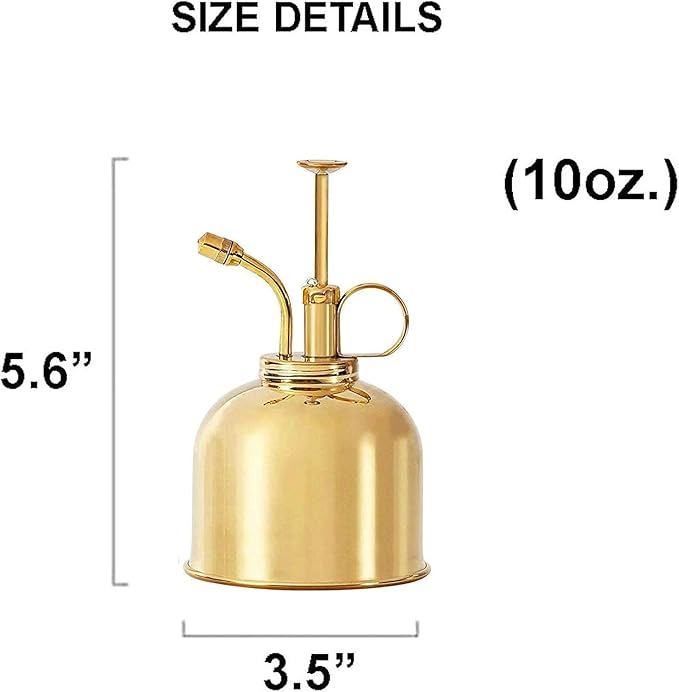 Brass Plant Mister (2 Pack) Indoor Plant Mister, Terrarium Mister, Orchid Spritzer, Succulent, Spray Bottle Mister, Plant Sprayer | A Beautiful and Useful Houseplant Accessory