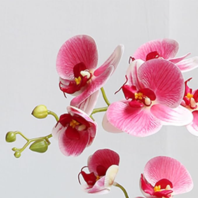 LESING Artificial Potted Orchid Flower for Table Centerpieces,Real Touch Fake Orchid Flowers in Vase for Home Decoration (Style 5,Pink)