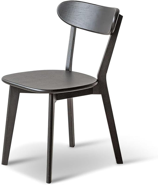 100% Solid Oak Wood Dining Room Chairs - Practical Kitchen Chairs - Wood Chair for Dining Room, Kitchen (1, Black)
