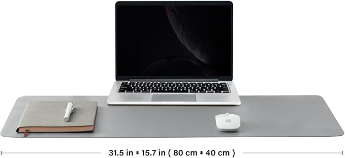 Cork Desk Mat - Dual-Sided Desk Pad for Office and Home - Desk Organization and Accessories - Ideal for Large Mouse Pad and Desk Mats on Top of Desks(Gray,80cmx 40cm)