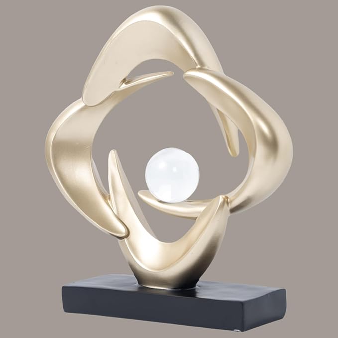 Modern Home Decor Abstract Decorative Sculpture Decorations for Living Room Dining Room Office, Resin Art Statues Coffee Table Bookshelf Decor Accents (Gold)