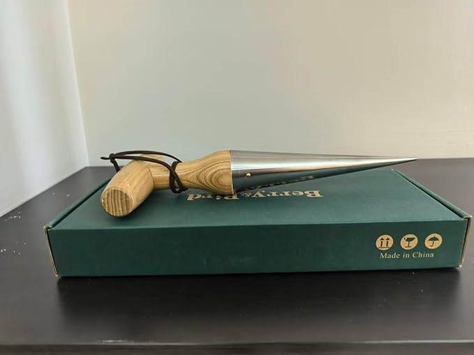 Berry&Bird Hand Dibber – Precision Wood Handle Garden Hole Punch Dibbler Tool for Planting Seeds & Bulbs with 6'' Measuring Scale, Bulb Planter for Planting Flowers Tulips Daffodils Dahlias