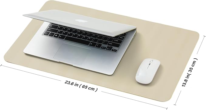 Cork Desk Mat - Small Dual-Sided Desk Pad for Office and Home - Desk Organization and Accessories - Ideal for Large Mouse Pad and Small Desk Mats on Top of Desks(Beige,23.6"x 13.8")