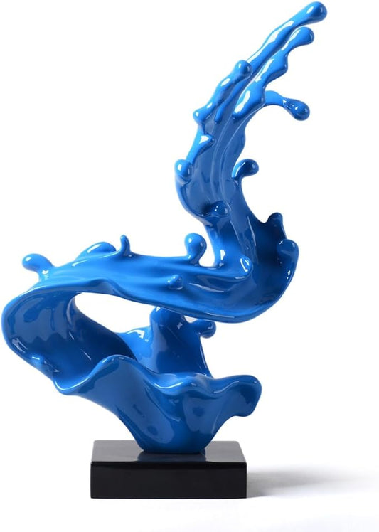 HAUCOZE Modern Sculpture Decor Abstract Statue Figurine Sea Wave Arts Gifts Polyresin Crafts 16.0 inch