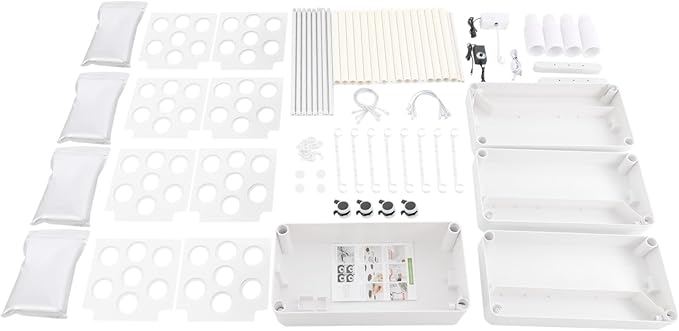 4-Tier Hydroponic Growing Tower Hydroponics Growing System Kit Indoor Outdoor Gardening System with 8.45-Gallon Water Tank & LED Vertical Garden Planter Kits for Homes, Commercial, Botanical Gardens