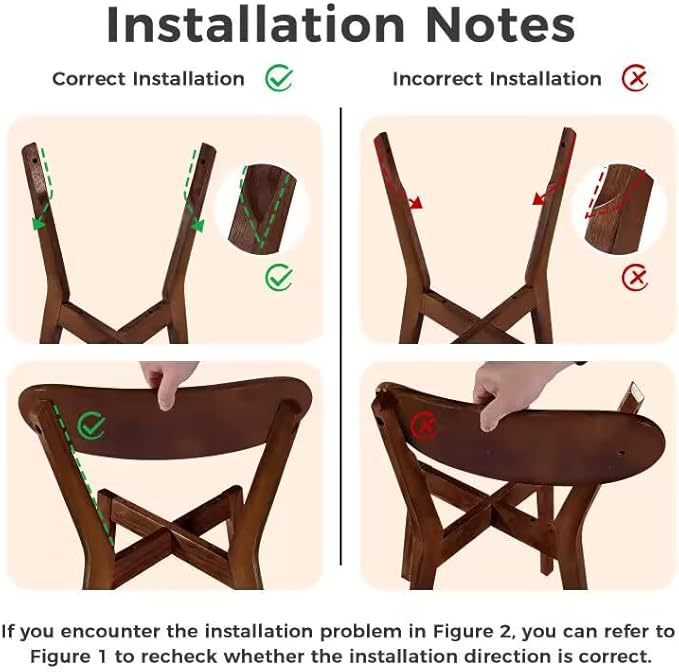 DELAVIN Soild Wood Dining Chairs Set of 6, Mid Century Oak Wood Kitchen Chairs, Vintage Dining Room Chairs Set Suitable for Kitchen, Walnut