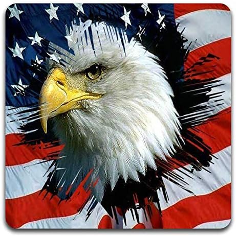 American Eagle Square Coaster Set - Made of Recycled Rubber - Set of 4