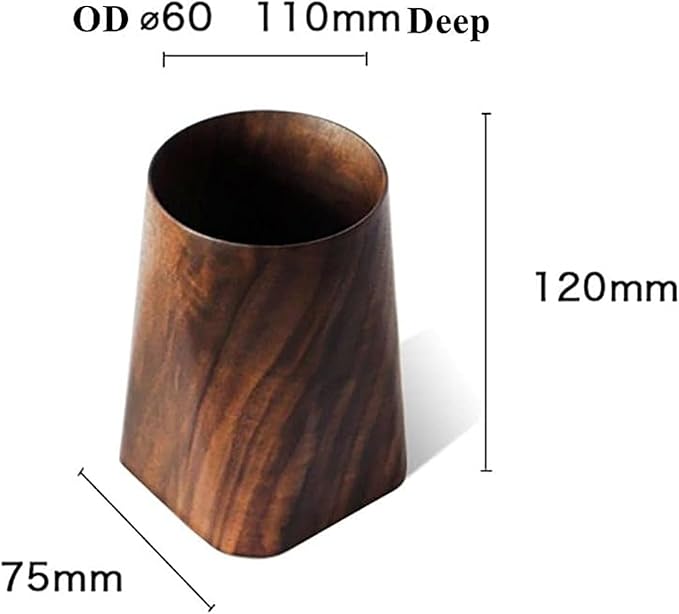Wood Pen Holder For Desk, Pencil Cup Whole Piece Black Walnut Wooden Organizer Caddy Stand