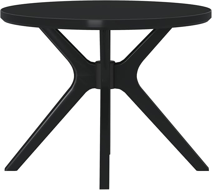 Plank+Beam Verso Round Dining Table, 38 Inch Solid Wood Kitchen & Dining Room Table, Kitchen Dinner Table, Black