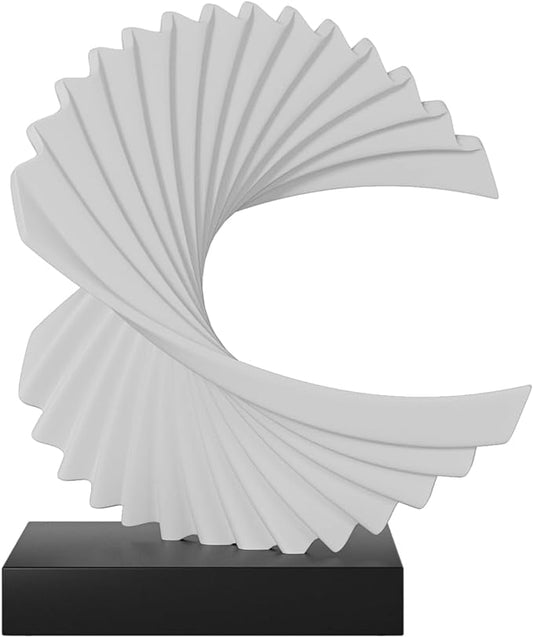 Wave Sculpture, Resin Home Decor Art, Modern Funky Wave Sea Ornament, Abstract Statues, White