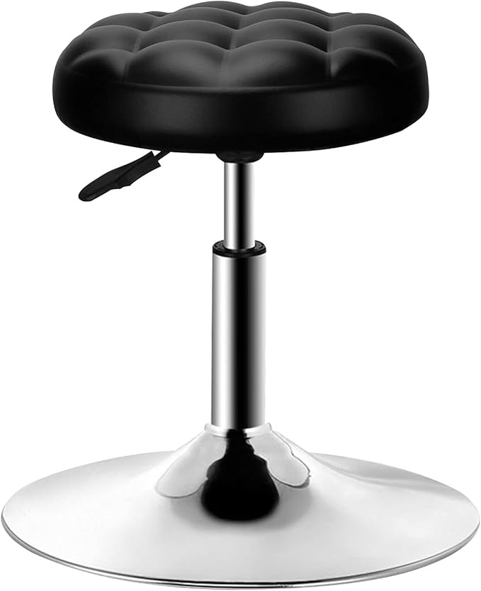 QiCheng&LYS Thick Padded Leather Shop Stool - Height Adjustable Counter & Desk Stool - Black Bread