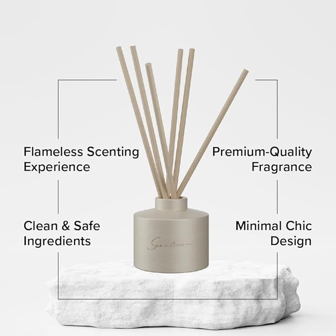 Day Dream Reed Diffuser - Beige Ceramic | 100ml | Long-Lasting Home Fragrance | Includes Reed Sticks & 120ml Day Dream Reed Diffuser Oil