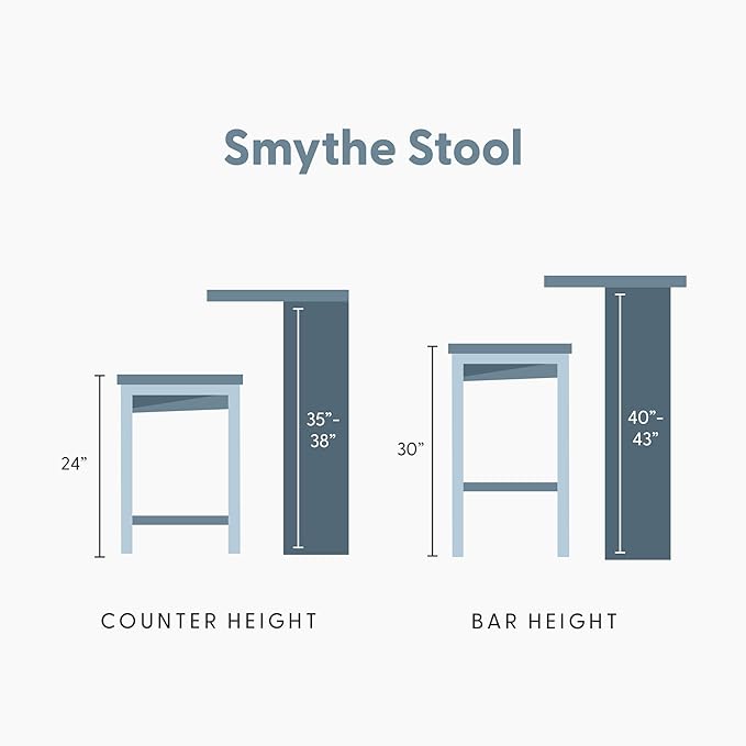 Plank+Beam Smythe Bar Stool, 30", Set of 2, Sturdy Wood Modern Kitchen Counter Height Stool, Saddle Seat Backless Counter Chair, Metal Footrest, Walnut