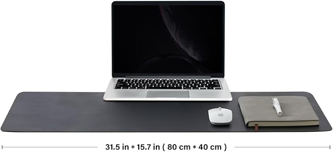 Cork Desk Mat - Dual-Sided Desk Pad for Office and Home - Desk Organization and Accessories - Ideal for Large Mouse Pad and Desk Mats on Top of Desks(Black,80cmx 40cm)