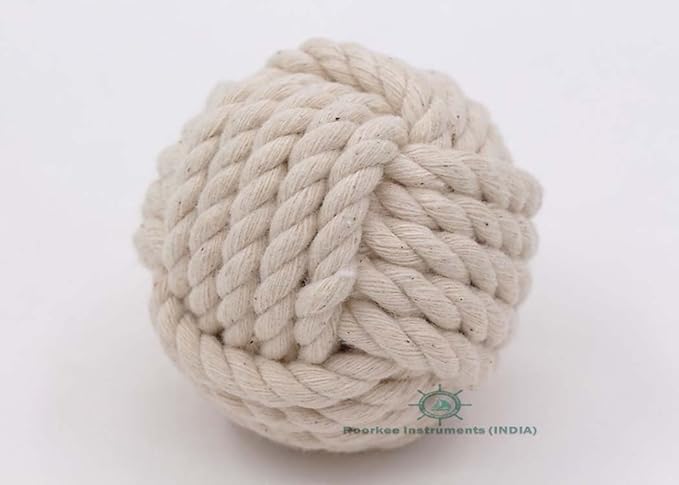 Set of 6 Decorative Nautical Cotton Rope Balls – 2 Inch Each – Handmade Rustic Knot Spheres – for Coastal Home Decor, Bowl Fillers, Tray Styling, Wedding Centerpieces, or Housewarming Gift Idea