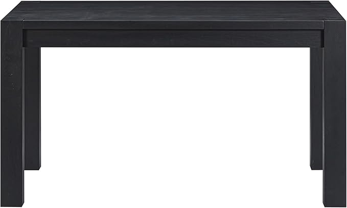 NTC Block 55 Inch Modern Farmhouse Dining Table, Rectangular Dinner Table for Dining Room, Living Room Furniture, Effortless Assembly, Burnt Black