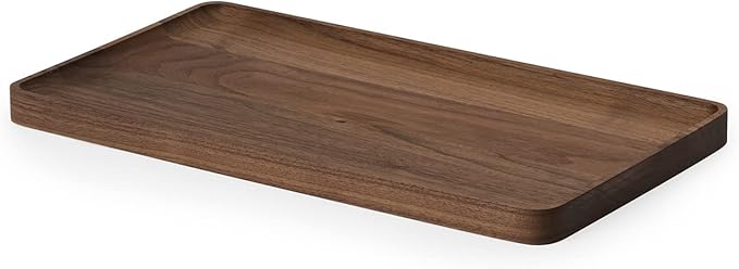 Oakywood Handcrafted Wooden Catchall Tray - Wooden Desk Organiser - Made in The EU - Natural Wood Desktop Storage - Customizable in 3 Sizes - Natural Walnut - 36x20 cm (14.1"x7.9")