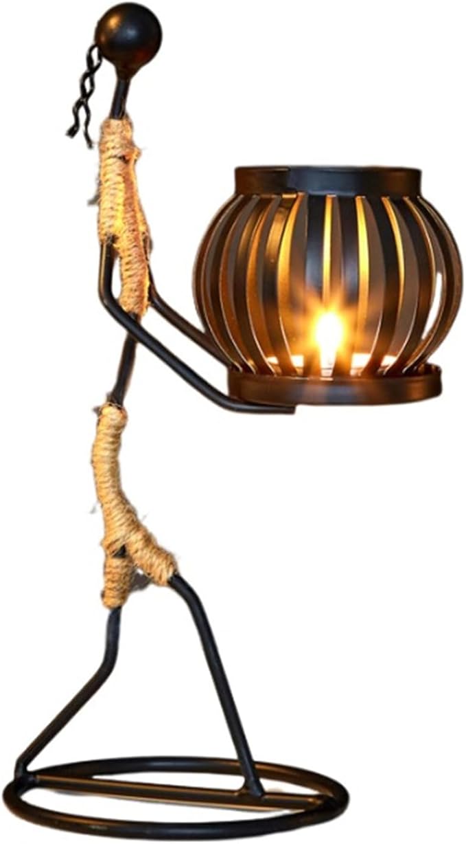 Notart Art Gallery | Creative African Tribal Lady Candle Holders, Tribal Lady Candle Holder Centerpieces, Iron Candlestick Holders for Home, Bar,Dining Table Decor, Personalizable Style Shelf Décor
