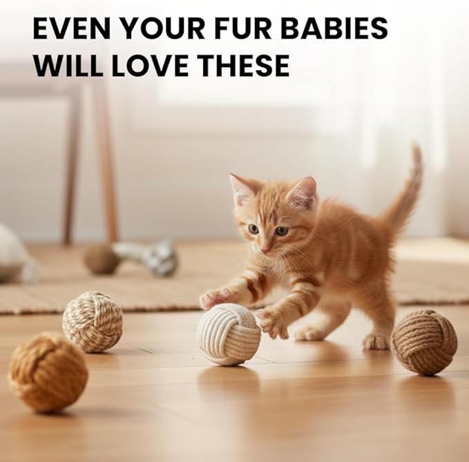 Nautical Rope Balls Decorative – 2 Inch – Set of 8 – Handmade from Jute and Cotton – for Farmhouse Bowl Fillers, Rustic Home Accents, or Table Decor – Perfect for Coastal Styling