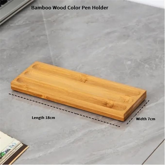 Pen holder Organizer of Office desks,Walnut Desk Pen Stand,Wave Pen Tray Accessory,Teacher Gifts,Suitable for School,Home,Desktop Art Accessories (Log, 3 Grid)