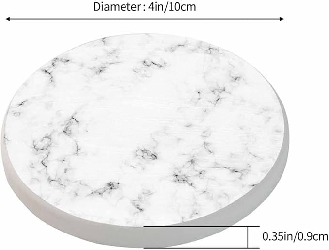 Marble Texture Design Cup Coasters for Table Elegant Gray Rock Stone Tile Fashion Granite Luxury Doodle Reusable Drink Coasters Set 2 Pcs Coffee Home Farmhouse Living Room Bar Decor