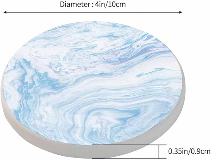 Marbled Textures Table Coasters for Drinks Liquid Art Modern Contemporary Fluid 100% Diatomite Home and Dining Room Bar Decor 4 X 4 X 0.35 Inch for Men Women