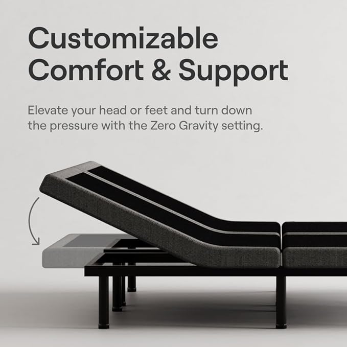 Nectar Ultra Twin XL Adjustable Base & 15” Mattress - Head & Foot Incline - Medium Firm Memory Foam - Cooling Upgrade - 3 Massage Settings - 365-Night Mattress Trial