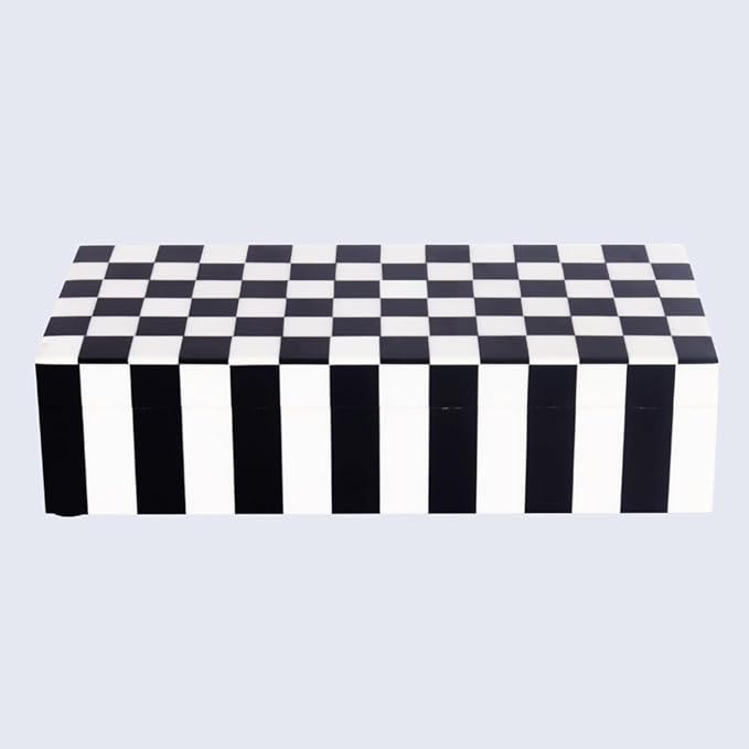 Handicrafts Home Handmade Puzzle Collection Decorative Jewelry Box Organizer – Keepsakes, Trinkets, and Home Decor – Antique Coffee Table Storage, Memory Box, Farmhouse Style Decor Check, 10x4.5x2.5