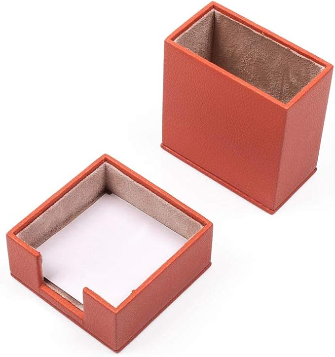 MOOGCO Bonded Set Luxury Leather Desk Pad & Desk Organization Essentials Desk Organizer Leather Desk Organizer (Orange)