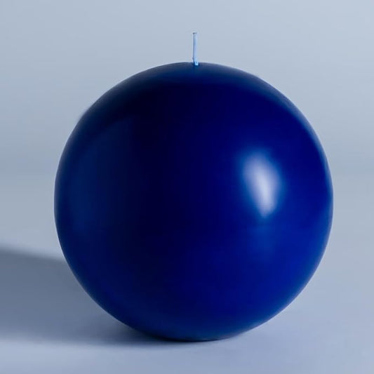 MOZEAL Hand-Poured, 6 Inch Royal Blue Large Round Ball Candles - Elegant Royal Blue Round Pillar Candles, Dripless, Unscented, Smokeless, Ideal for Formal Events.