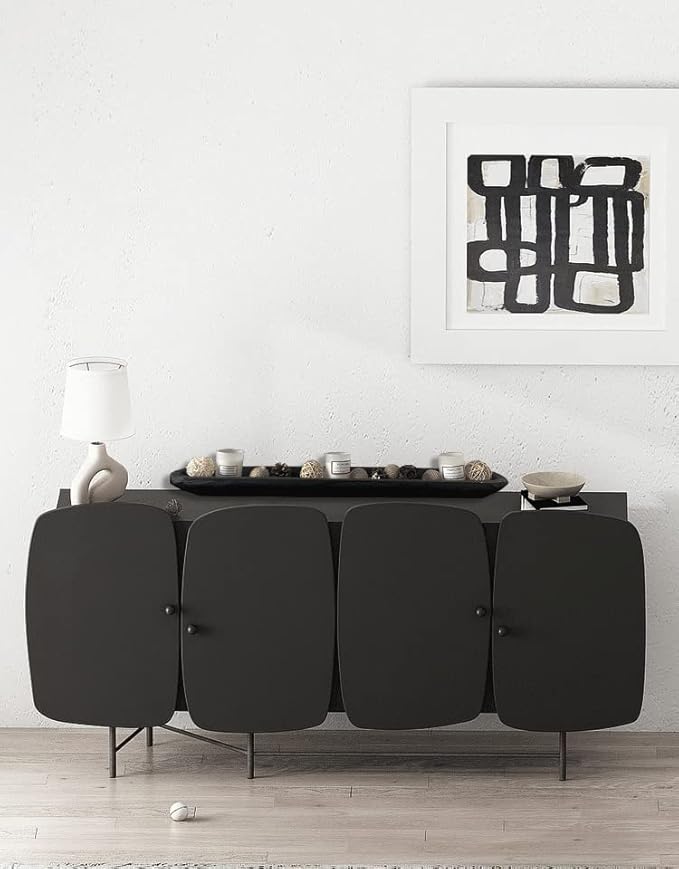 Wooden Dough Bowl Decor, Vintage Wooden Bowl Hand Carved Home Decor for Dining Table Center, Living Room, Kitchen Decor. (30inch black)