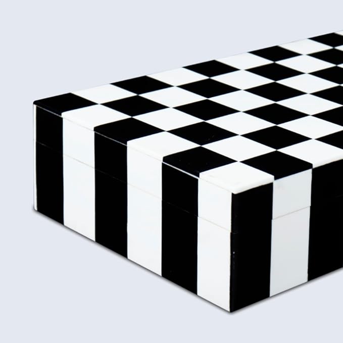 Handicrafts Home Handmade Puzzle Collection Decorative Jewelry Box Organizer – Keepsakes, Trinkets, and Home Decor – Antique Coffee Table Storage, Memory Box, Farmhouse Style Decor Check, 10x6x2.5