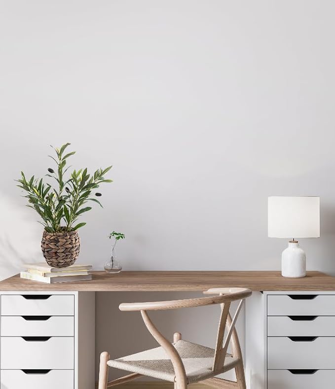 Indoor Fake Olive Plants 17.7 inches Tall Lifelike Artificial Olive Plants with Cyan Fruits in Brown Rattan Planter for Shelf Office Desk Kitchen Counter Small Space Artificial Plant Decor