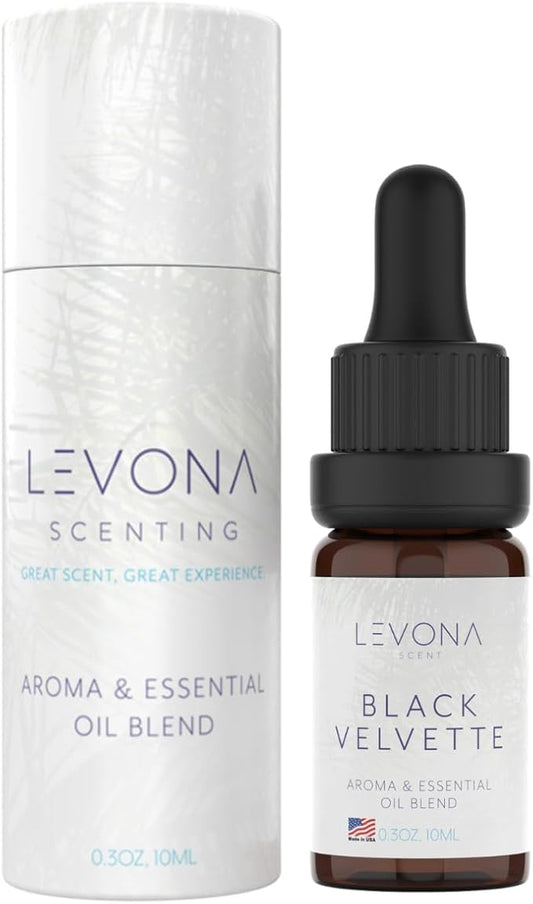 Levona Scents Oil Diffuser Essential Oils: Fragrance Oil for Diffuser - Black Velvette Diffuser Oils Scents - Woody Citrus with Herbal Floral Essential Oil Blends, Oakmoss, White Musk & Sandalwood