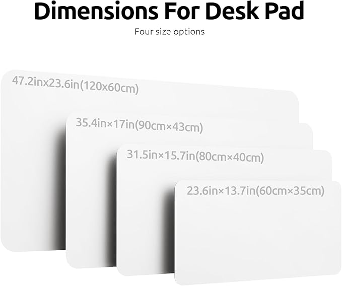 YSAGi Leather Desk Protector, Office Mat, Large Mouse Mat, Non-Slip PU Leather Blotter, Laptop Desk Pad, Waterproof Writing Pad for Office and Home (White, 35.4" x 17")