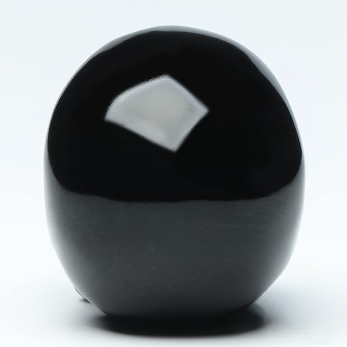 2''Natural Black Obsidian Crystal Skull Head Hand Carved Reiki Healing Stone Statue Healing Home Office Art Room Decoration