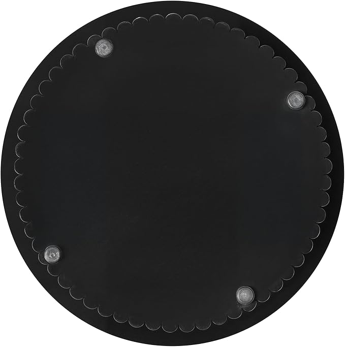 Modern Side Table, 16.93" Fluted Round Pedestal Table for Living Room, Bedroom, Entryway, Sofa, Chair – Black Accent Table with Solid Wood Strips End Table, Fully Assembled Drum Table