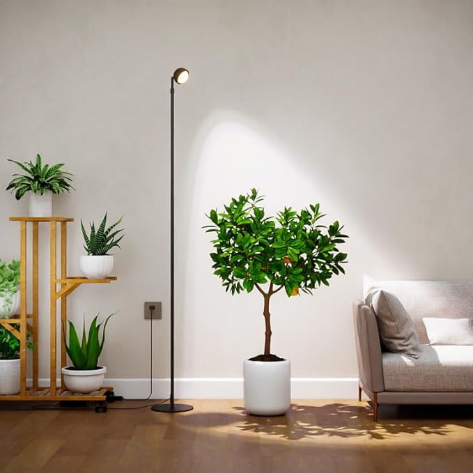 Standing Grow Light with Timer 4/8/12H, 20W Full Spectrum Vertical Grow Lights for Indoor Plant Growing, Wide Coverage, 5.24FT to 6.88FT Height Adjustable, Ideal for Large Tall Plants
