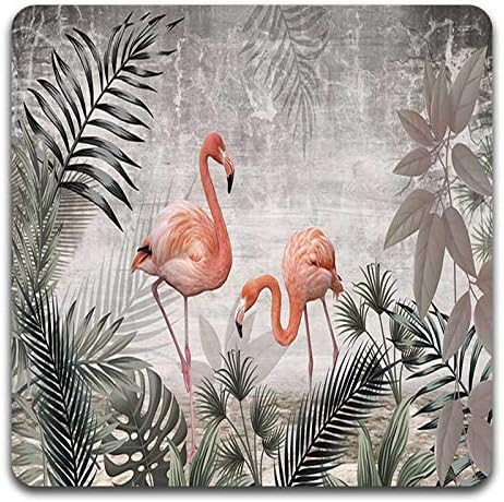 Beautiful Flamingo Square Coaster Set - Made of Recycled Rubber - Set of 4