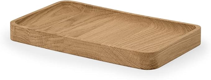 Oakywood Handcrafted Wooden Catchall Tray - Wooden Desk Organiser - Made in The EU - Natural Wood Desktop Storage - Customizable in 3 Sizes - Natural Oak - 20x12 cm (7.9"x4.7")