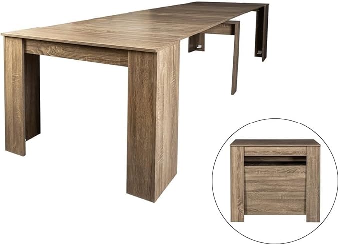 Extendable Console Dining Table for 6-10, 20"-99" Modern Extendable Dining Room Table with Storage for Small Spaces, Easy Assembly