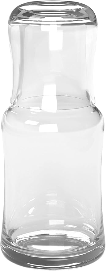 Bedside Night Carafe With Tumbler - Glass - 2 Pc Water Pitcher Set -Desktop Water Jug Set - Made in Europe - By Barski