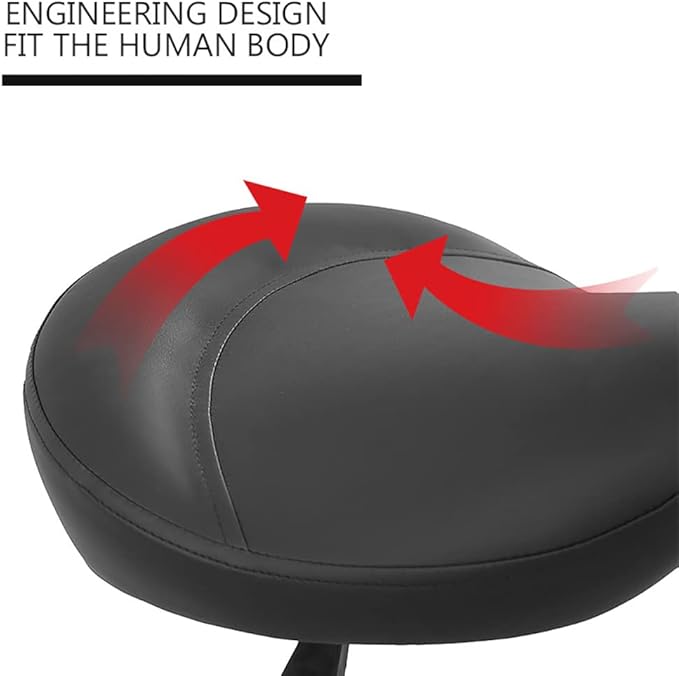 Saddle Stool Chair with Back Rolling Esthetician Seat for Salon Tattoo Shop Spa Facial lash Home Dentist Clinic Esthetician Chair(with Back Support, Black)